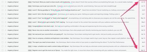 sprout social onboarding emails