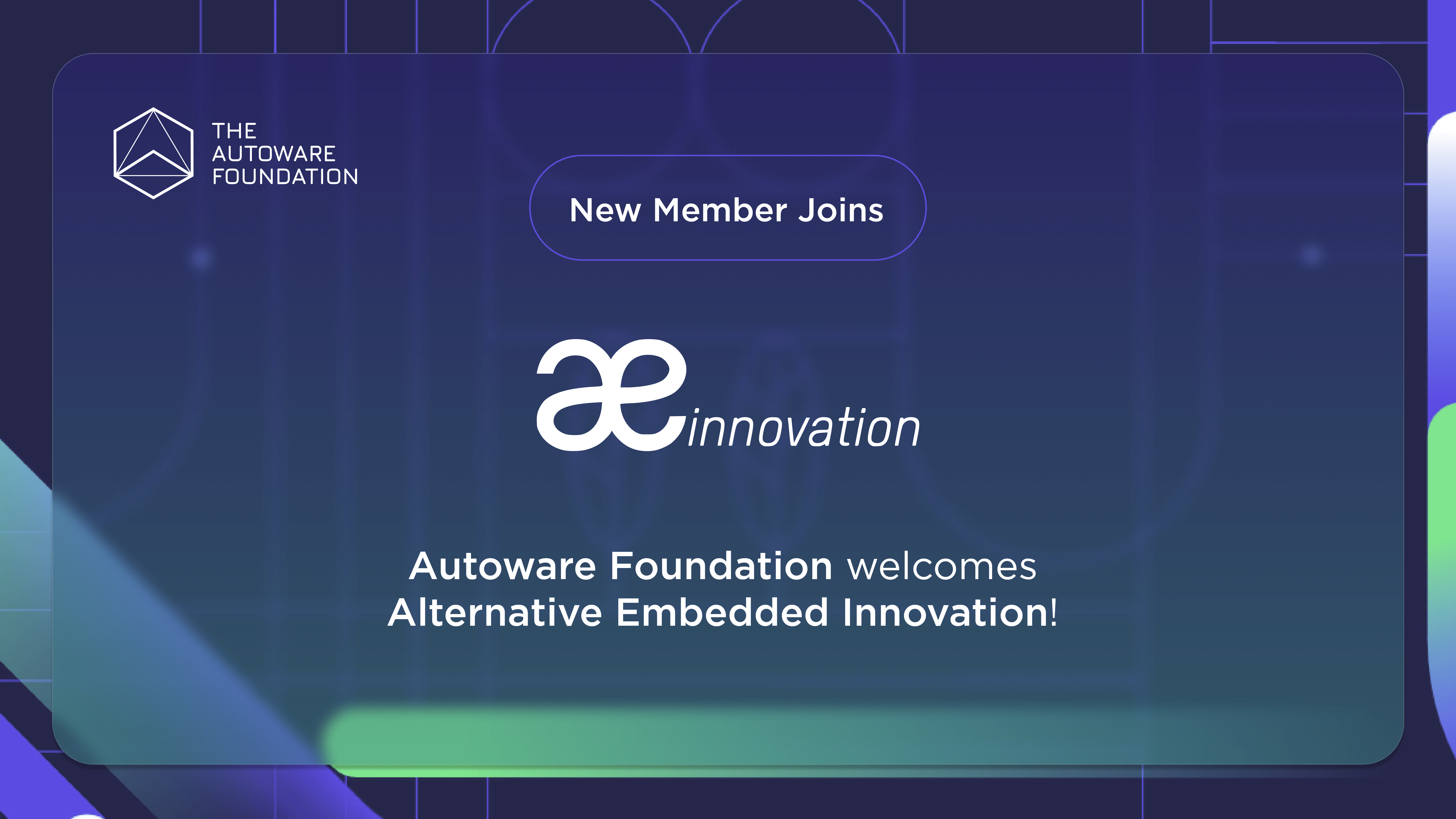 Alternative Embedded Innovation joins the Autoware Foundation