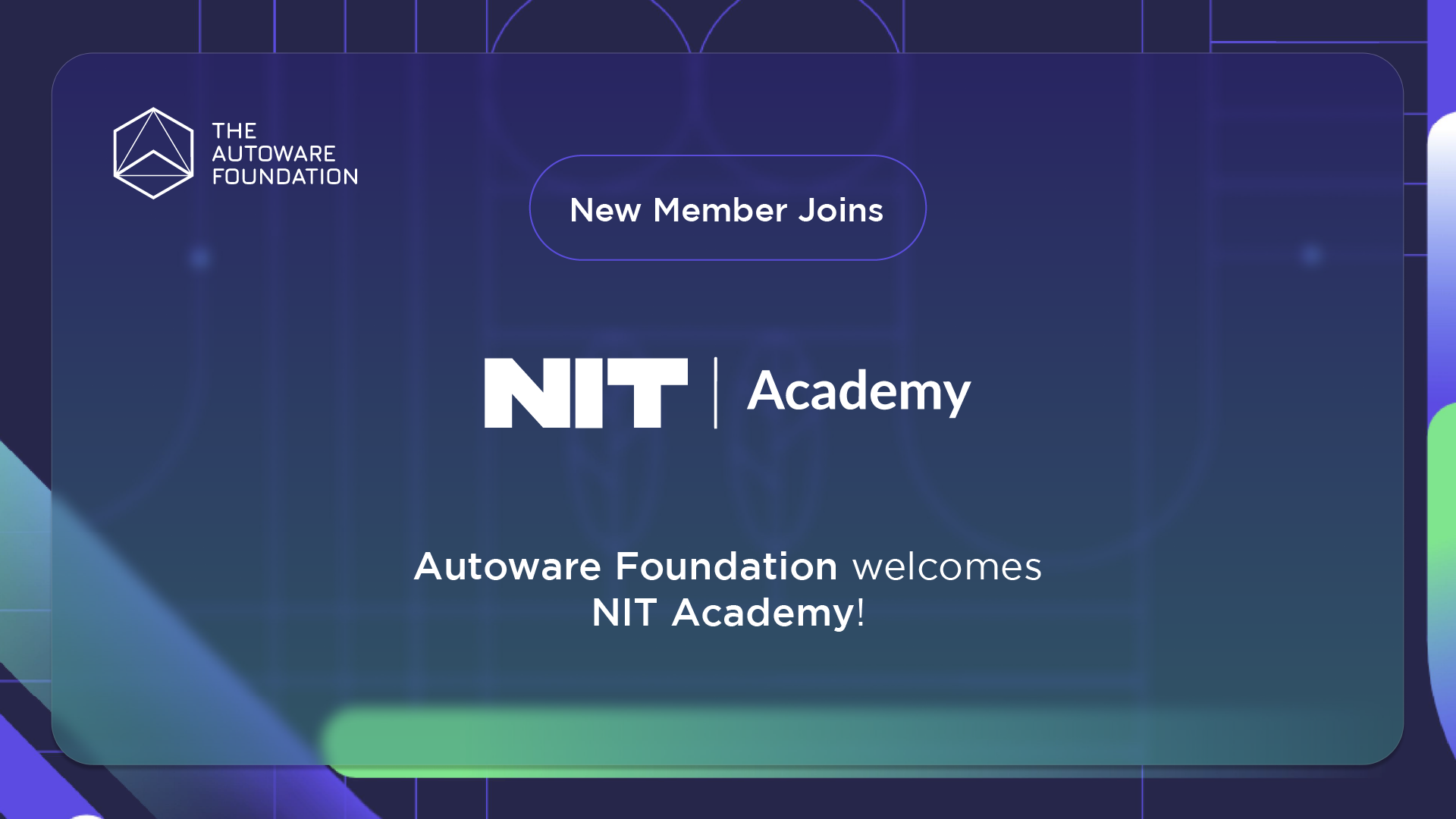 NIT Academy joins the Autoware Foundation!