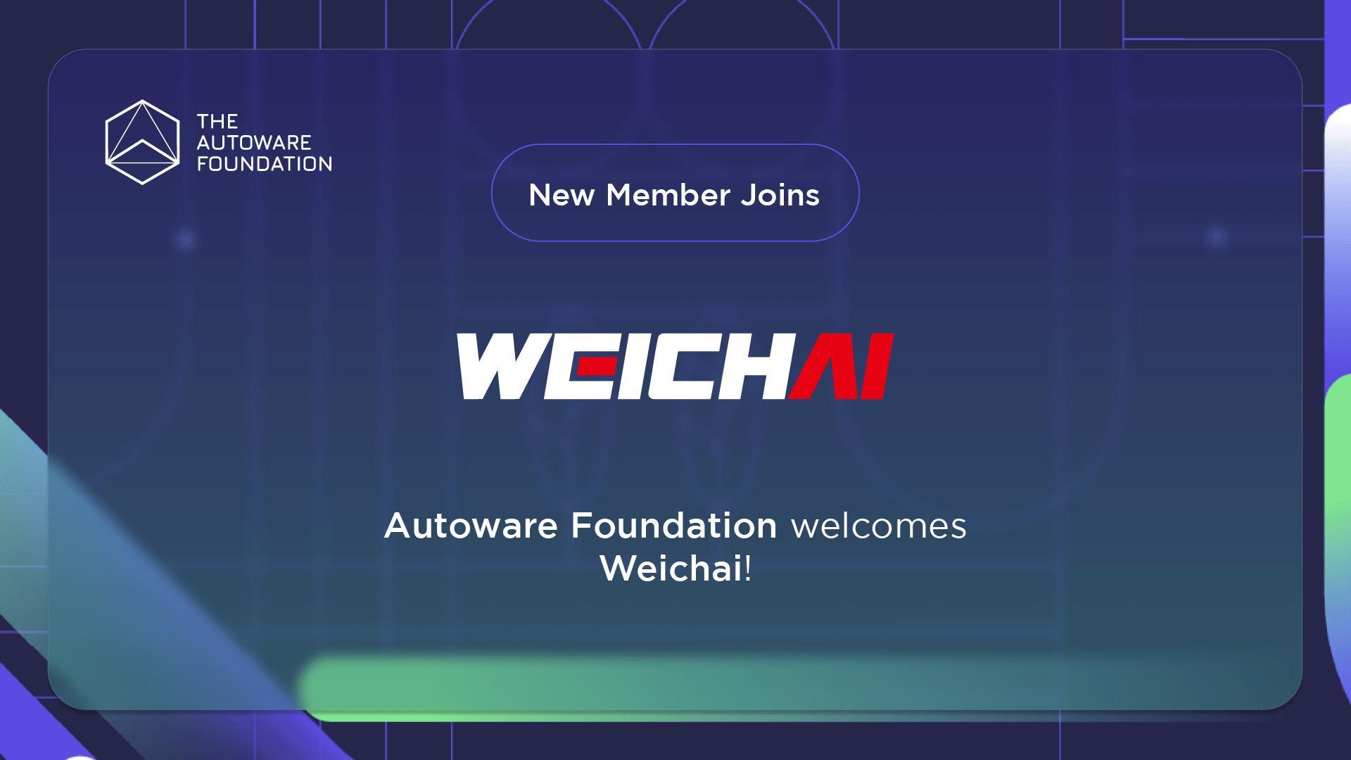 WEICHAI joins the Autoware Foundation!
